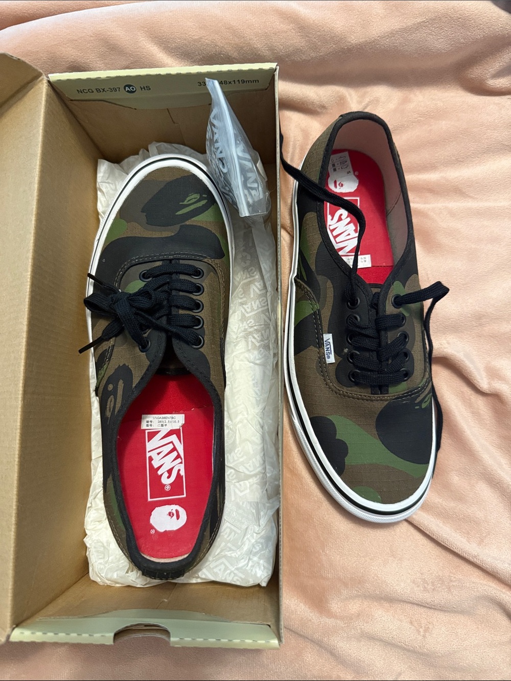 Vans Men’s Low-Top Sneakers in Camo and Black